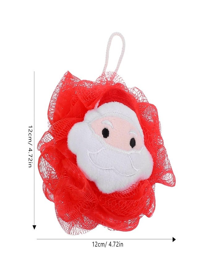 KALLORY 3pcs Christmas Bath Loofah Santa Claus Xmas Tree Mesh Pouf Ball Shower Sponge Body Scrubber for Bathroom Body Puff Scrubbers for Skin Exfoliating - Image 4